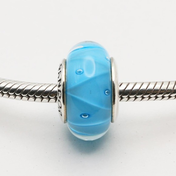 Pandora Jewelry - Authentic PANDORA Turquoise Murano Looking Glass Charm